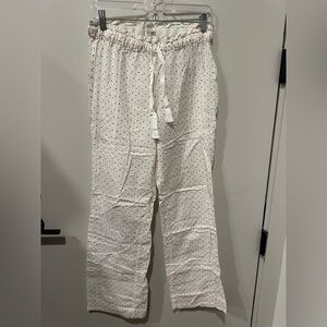 Vintage J. Crew White Pajama Pants with Red and Pink Dots